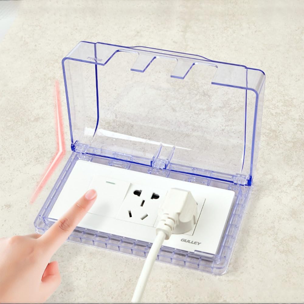 Fielect Weatherproof in Use Outlet Cover Plug Receptacle Protector for Retrofit Siding Construction Blue 118 Type 2Pcs