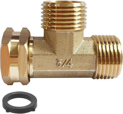 Joywayus 2PCS Brass 3/4" GHT Garden Hose Splitter Body Backyard 2 Way Y Shaped Swivel Connector Threaded Pipe Fitting Coupler Adapter with Washer