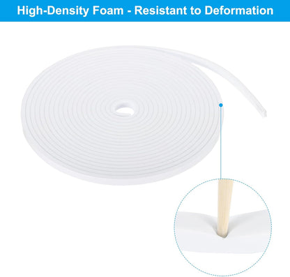 PATIKIL Weather Stripping Door Seal Strip, 3/8 Inch x 1/4 Inch x 32 Ft Self Adhesive Soundproof High Density Foam Tape Insulation for Door Window Air Conditioning, White - Colors A