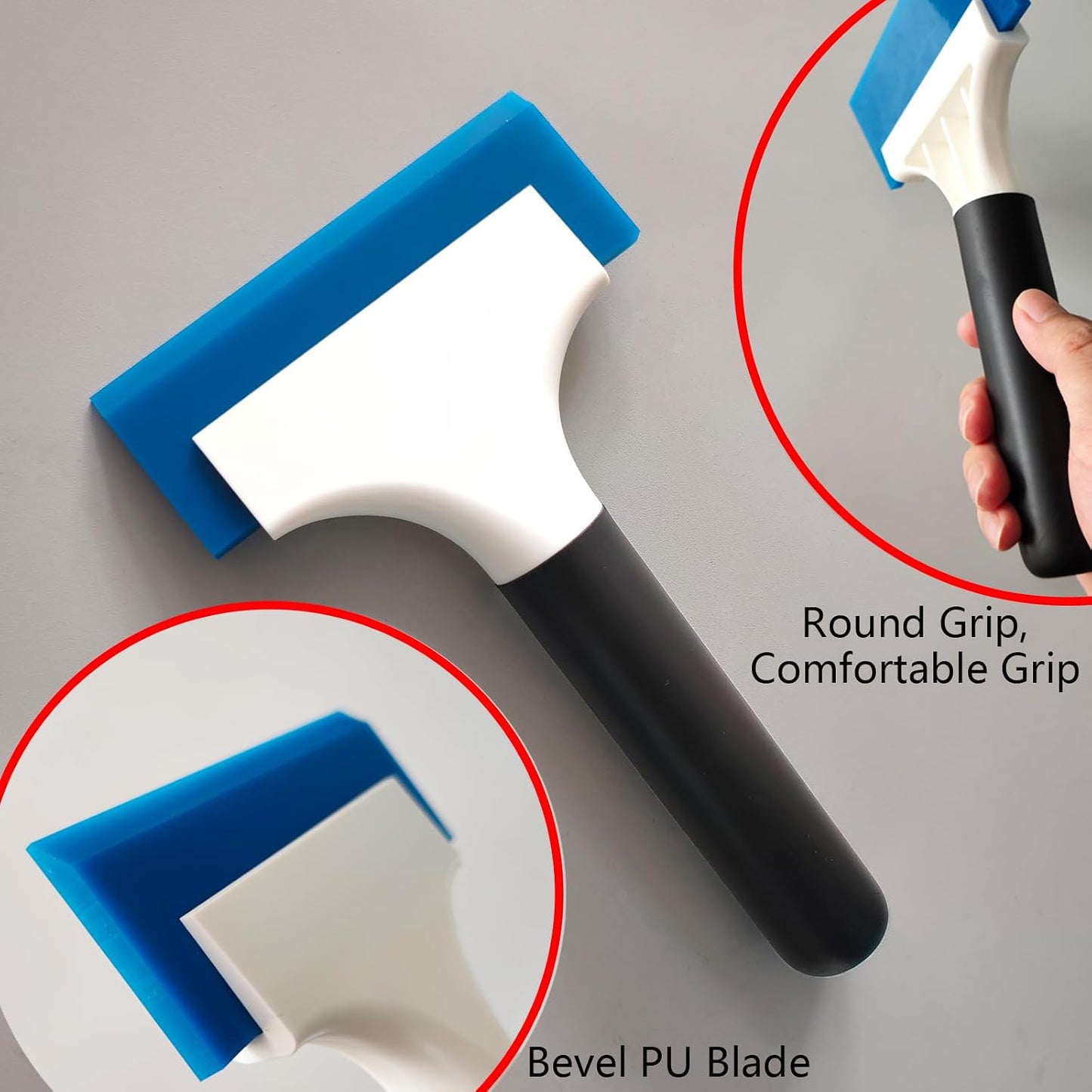 2Pcs Small Squeegee 5 inch Water Blade for Car,Window,Mirrors,Glass,Shower Glass Door,Bathroom Countertop,Kitchen Sink