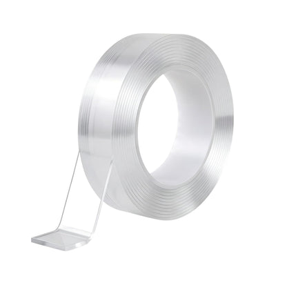 Double Sided Tape Heavy Duty, Nano Adhesive(2 Rolls, Total 19.7FT) | Multipurpose Removable Washable Reusable, Residue Free Clear Mounting Strips, Strong Adhesive for Picture Hanging No Trace