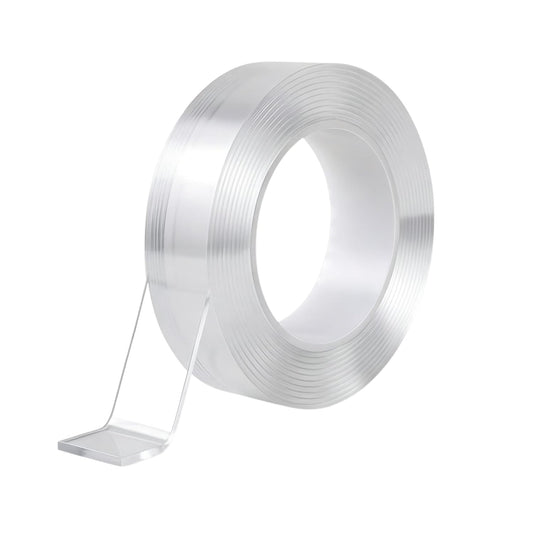 Double Sided Tape Heavy Duty, Nano Adhesive(2 Rolls, Total 19.7FT) | Multipurpose Removable Washable Reusable, Residue Free Clear Mounting Strips, Strong Adhesive for Picture Hanging No Trace