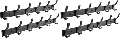Optish Coat Rack Wall Mount, Wall Hooks for Hanging, Entry Coat Hooks Coat Hanger, Hat Rack Holder for Wall, Key Holder Purse Racks, Towel Rack for Bathrooms (2 Pack, Black)
