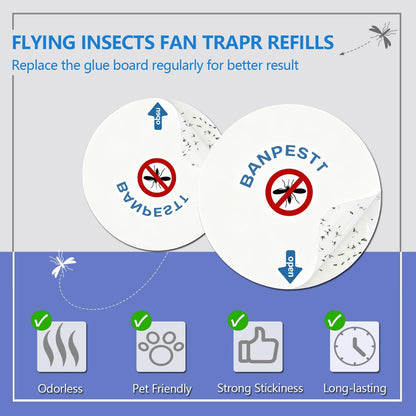 24 Pcs 4.3" Refill Sticky Glue Boards for Fruit Flies, Gnats & Moths | Fits Most Round Gnat & Fruit Fly Traps, Indoor Use | Device Not Included