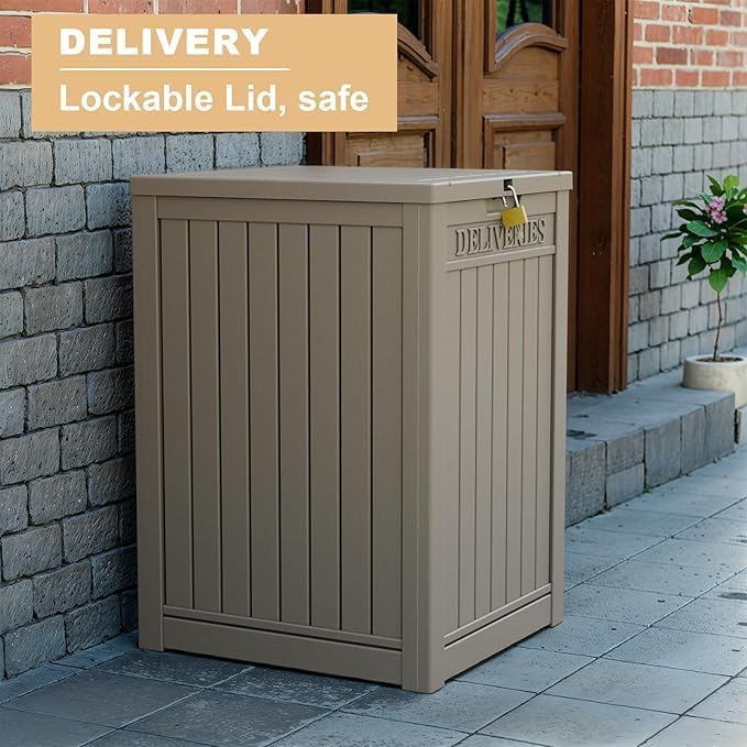 DRATO 180 Gallon Outdoor Storage Box, Large Waterproof Deck Box, Lockable Resin Storage Container with Reinforced Support for Patio Cushions, Garden Tools, UV-Resistant Outdoor Chest（Black，180 Gallon）