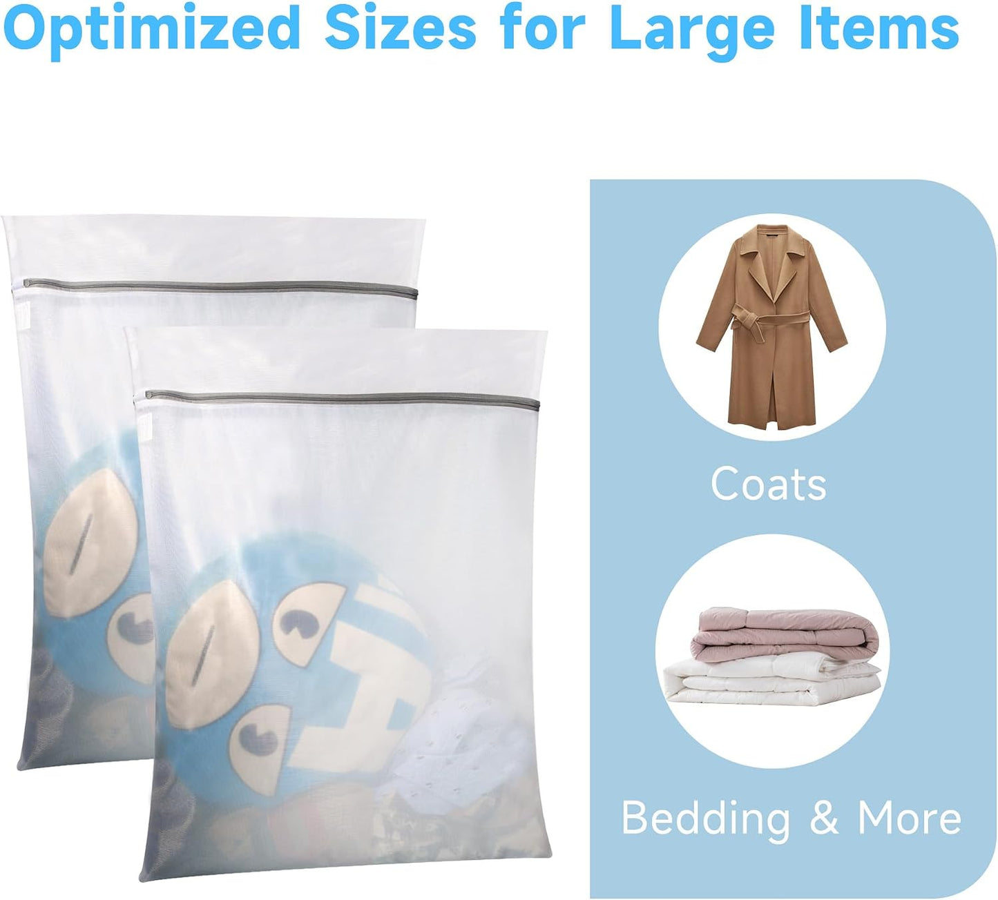 GOGOODA 2 Pack Extra Large Mesh Laundry Bag 43 x 35 in – XXXXL Washing Bag | Jumbo for Bedding, Blankets, Clothes, Pet Items, Travel & Storage – Washer Protector Bag for Washing Machine