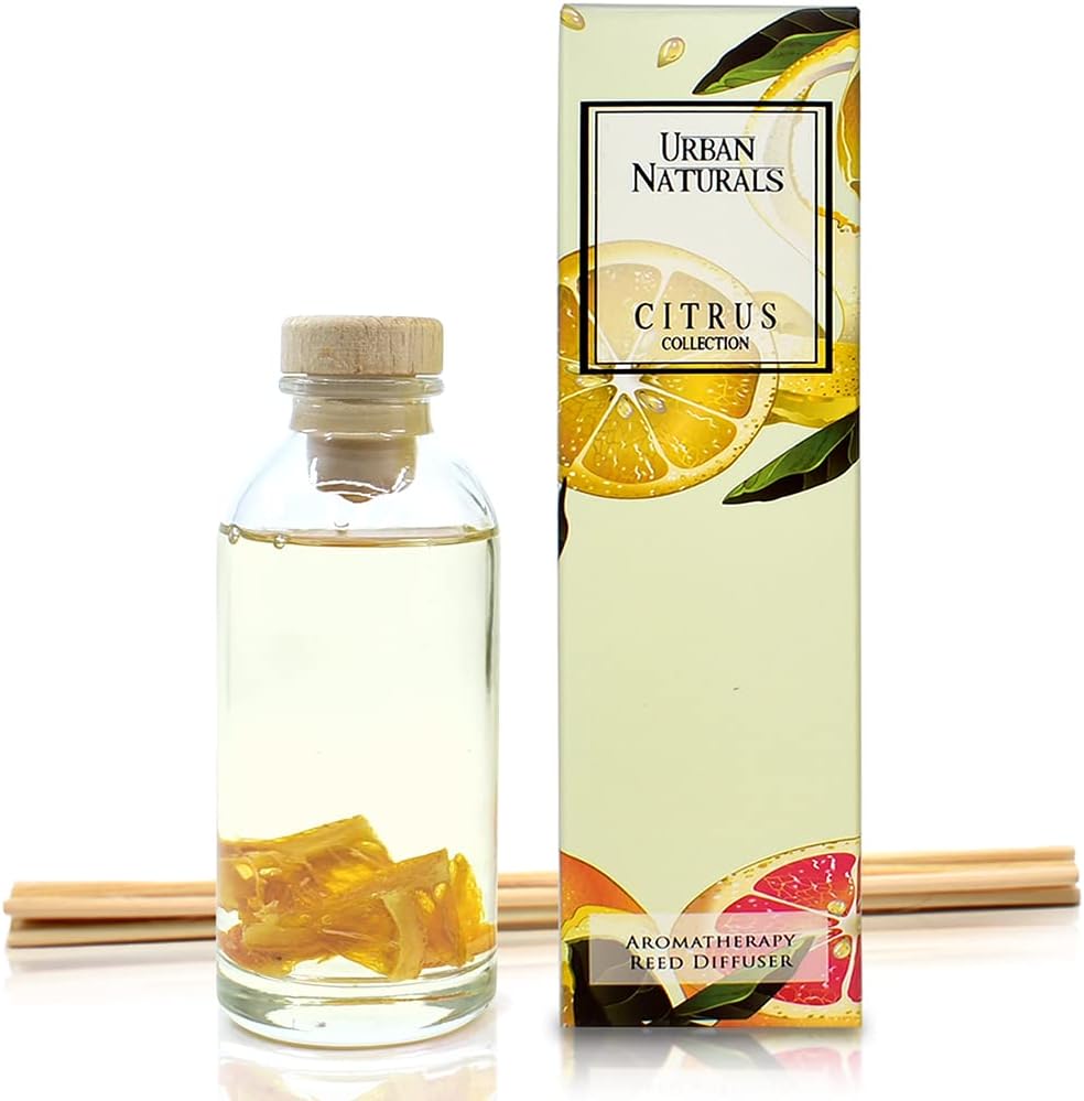Urban Naturals Smoked Vanilla Reed Diffuser Set with Vanilla Bean, Sandalwood & Leather | Made in the USA - Colors B