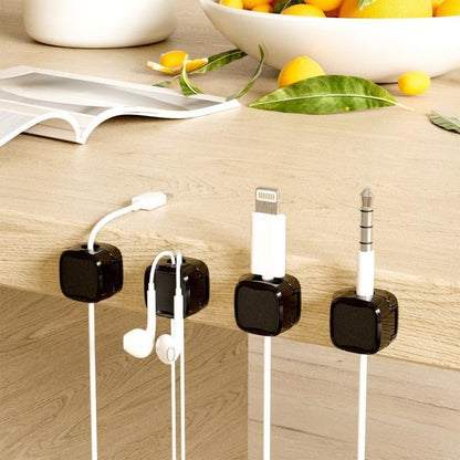 12PCS Magnetic Cable Clips, Multipurpose Cable Management for Car and Office Supplies Self Adhesive Cable, Magnetic Cable Holder, Black