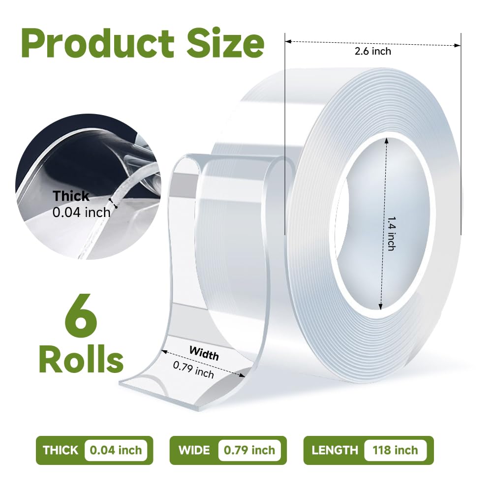 Koja Nano Tape Double Sided 3-Pack Heavy Duty Removable Waterproof 29 ft.