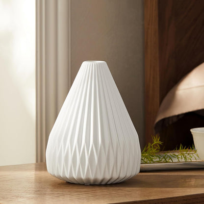 RONDURE Modern Ceramic Decorative Table Lamp Living Room Bedroom Bedside | Handcrafted Unique Warm Ambient Lighting Lamp, Accent White Translucent Ceramic shade, Fully Dimmable, Corded, Bulb Included