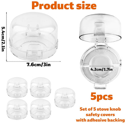 BOXOB 5pcs Stove Knob Safety Covers, 3in Child Proof Oven Knob Safeguards Child Safety Heat Resistant Protective Cover Childproof Stove Lock Baby Proofing for Gas & Electric Burner