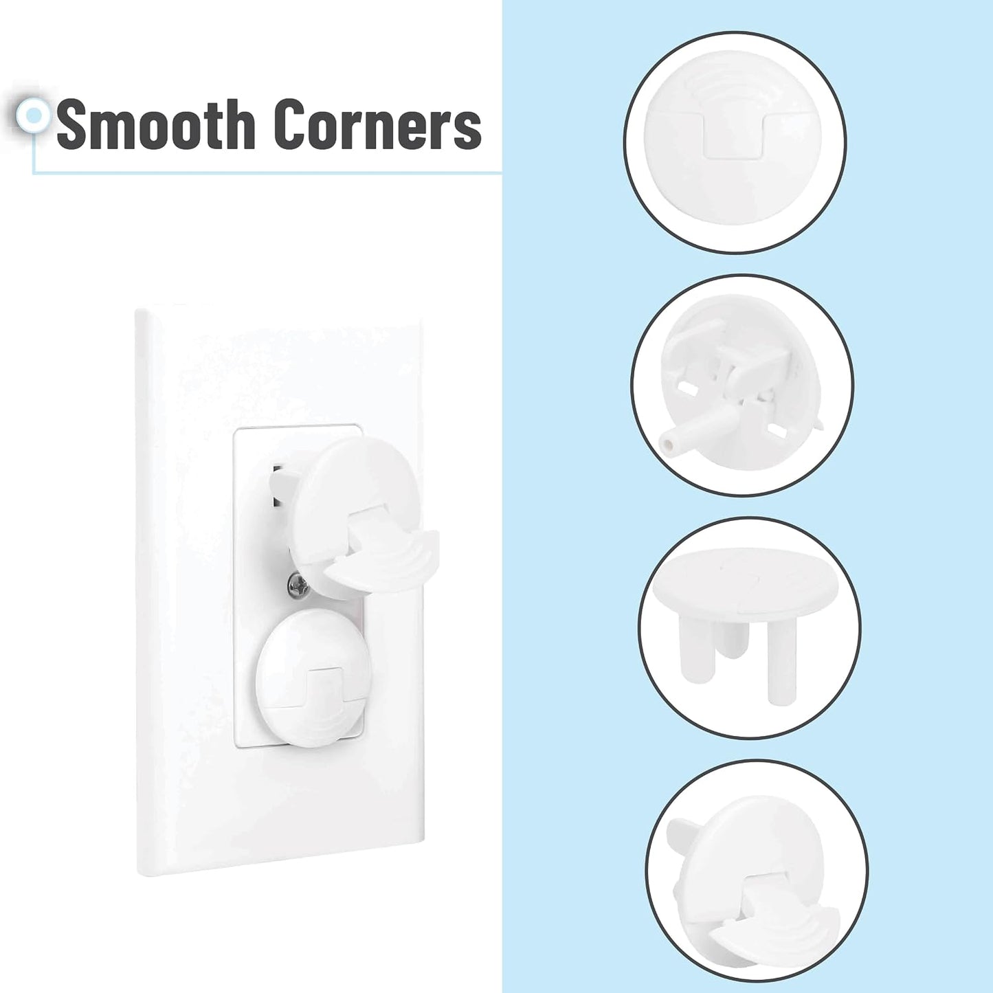Bates- Outlet Covers Child Proof, 10 Pack, White, 3 Prong Outlet Covers