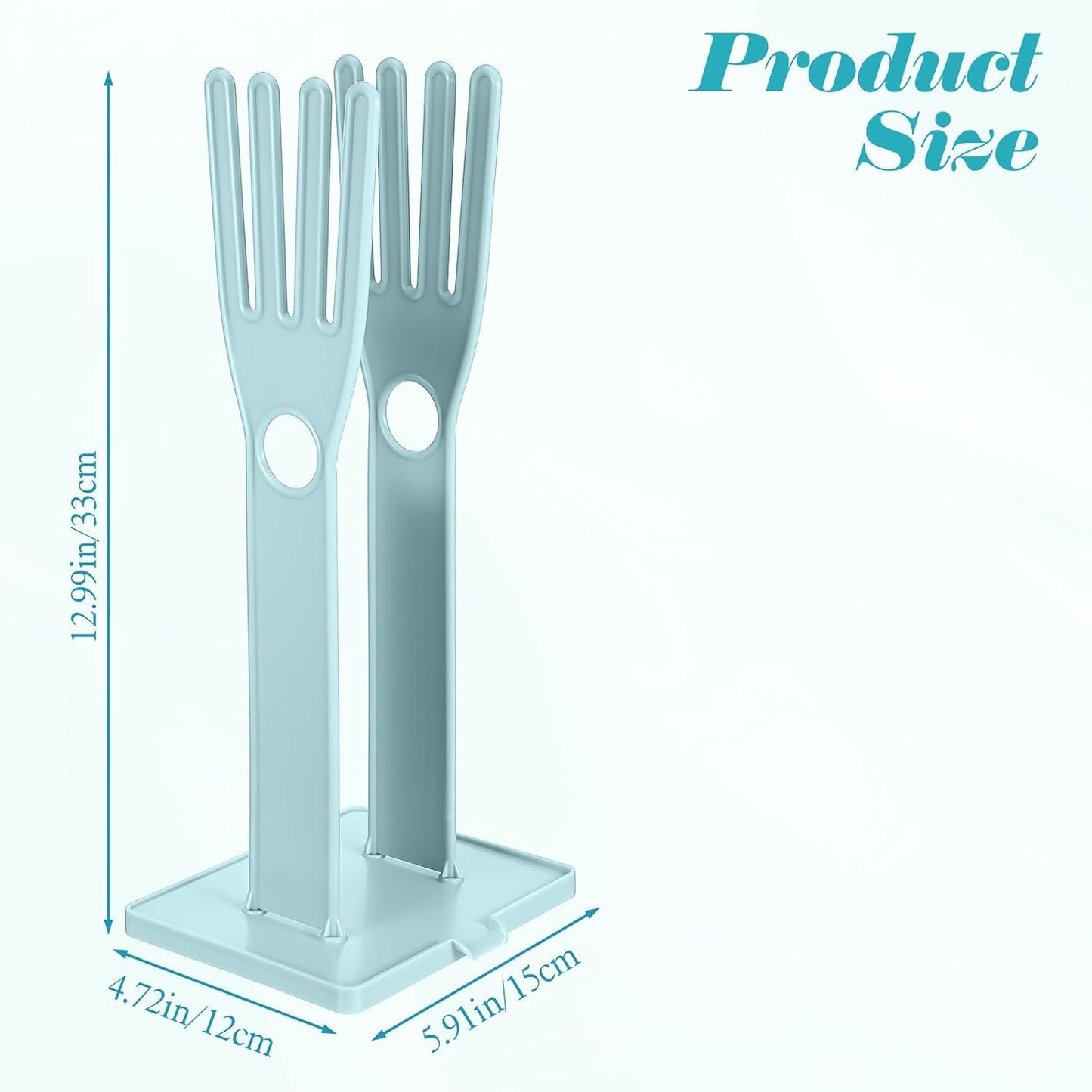 Kitchen Dish Glove Holder Reusable Plastic Dishwashing Gloves Drying Rack, Rubber Mitten Clothes Dryer Washing Sink Holders Stand Towel Hanger for Dish Gloves Rags Sponge Food Bag Organizer(Blue)