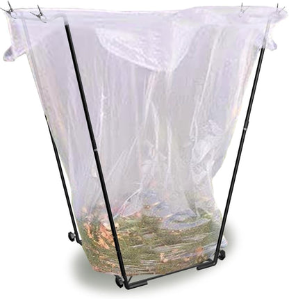 Artigarden Garden Trash Bag Holder - Outdoor Leaf Bag Support Stand Multi-Use Metal Garbage Bag Holder Frame Holds 30-45 Gallons Bag for Camping Leaves Gardening Parties Yard Weeding (Black)