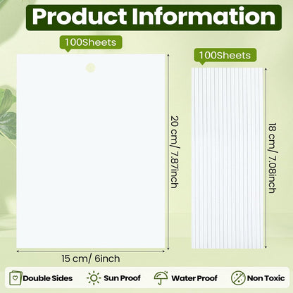 Qualirey 150 Pcs 6x8 Inch Yellow Sticky Traps for Gnats, Dual-Sided Sticky Gnat Traps for Indoor Outdoor Plants, Pest Control for Fungus Gnats, Fruit Flies, Whiteflies – Bulk Pack with Twist Ties