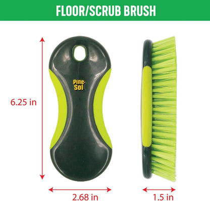 Pine-Sol Scrub Brush Set - Long Handle Cleaning Brushes with Heavy Duty Bristles and Comfort Grip - Scrubbers for Kitchen, Household, and Dishwashing, 2 Pieces