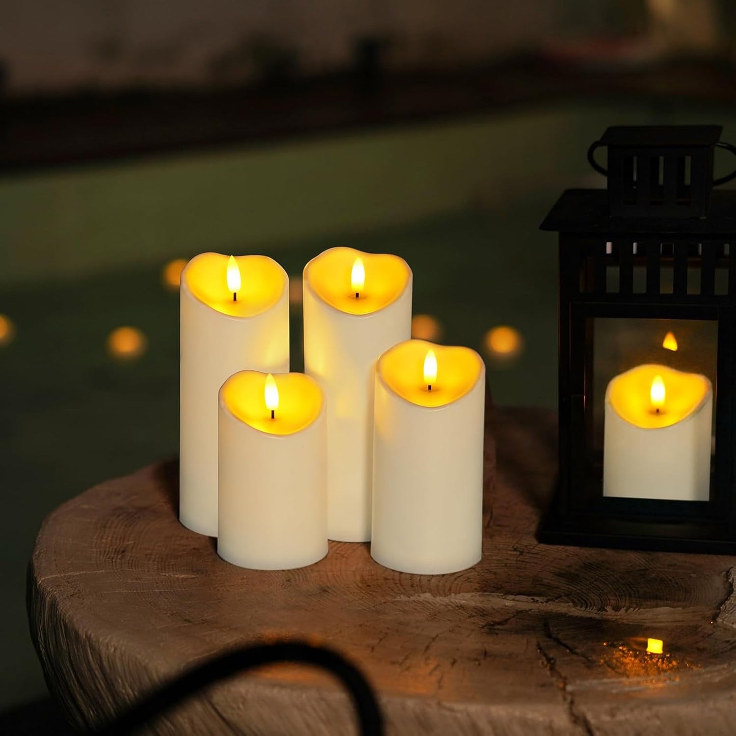 Homemory Dripping Wax Flameless Candles, Battery Operated Candles with Remote Control and Timers, LED Pillar Candles, Electric Fake Candles, 3" x 6", Set of 2