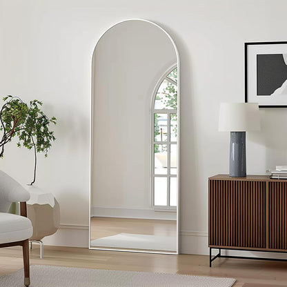 Prywot Arched Full Length Mirror, 70"x26" Free Standing Floor Mirror, Modern Full Body Mirrors with Stand, Wall Mirrors with Aluminum Alloy Frame for Bedroom,Living Room, Gold