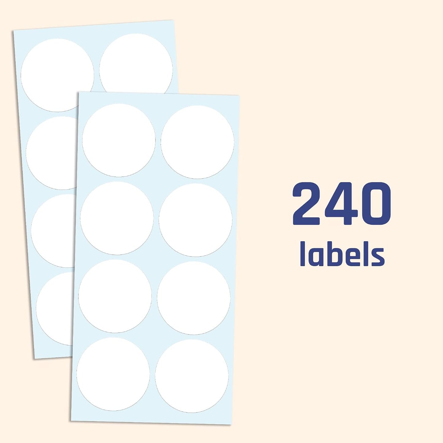 2" Round Large Colored Moving Stickers Labels - 10 Colors, Pack of 240