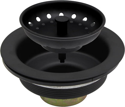 ZM Kitchen Sink Stainless Steel Basket Strainer with Drain Assembly, 3-1/2 Inch Sink Drain Stopper Plug