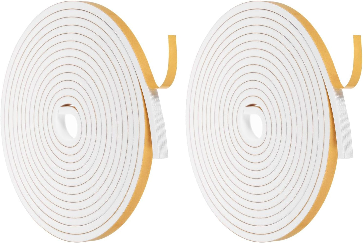 MECCANIXITY Weather Door Seal Strip Tape, Door Insulation Stripping Single Side Strong Self Adhesive Foam Tape Gap Filler for Door, Window, 1/4 Inch x 1/16 Inch x 32 Feet White 2 Pack