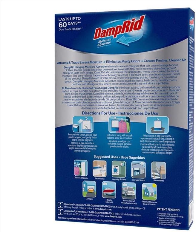 DampRid Hanging Moisture Absorber Lavender Vanilla Scent 15.4 oz