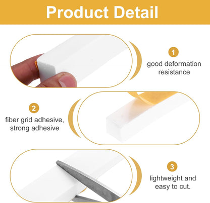 MECCANIXITY Weather Door Seal Strip Tape, Door Insulation Stripping Single Side Strong Self Adhesive Foam Tape Gap Filler for Door, Window, 1/4 Inch x 1/16 Inch x 32 Feet White 2 Pack