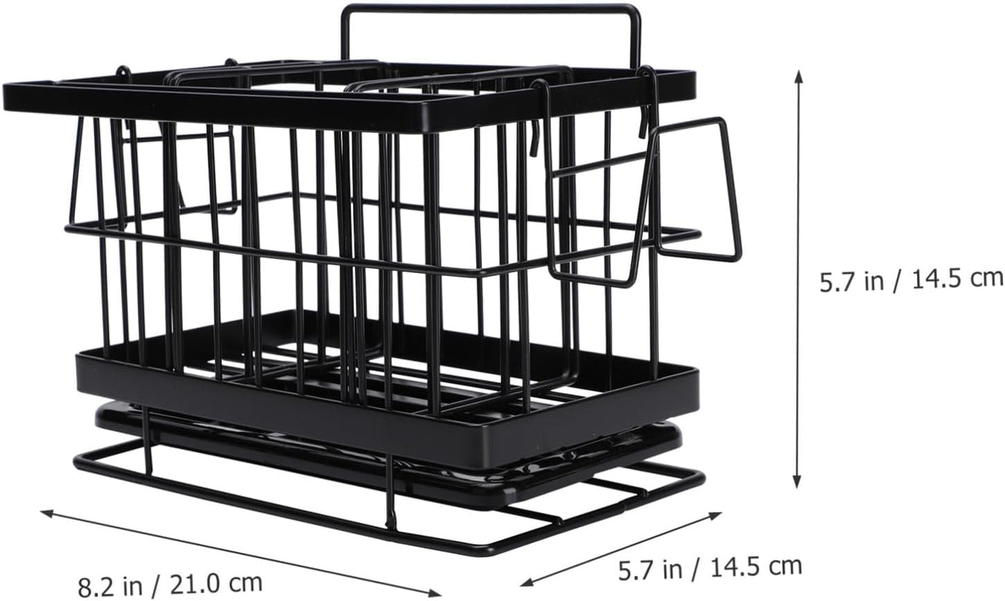Cabilock 1pc Wall-Mounted Sponge Drain Basket Stainless Steel Adjustable Dish Cloth Rack for Kitchen Convenient Storage for Cleaning Tools Efficient Draining Design