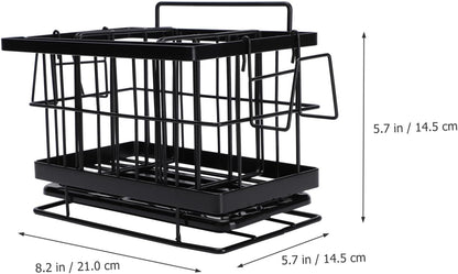 Cabilock 1pc Wall-Mounted Sponge Drain Basket Stainless Steel Adjustable Dish Cloth Rack for Kitchen Convenient Storage for Cleaning Tools Efficient Draining Design