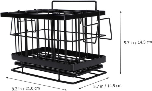 Cabilock 1pc Wall-Mounted Sponge Drain Basket Stainless Steel Adjustable Dish Cloth Rack for Kitchen Convenient Storage for Cleaning Tools Efficient Draining Design