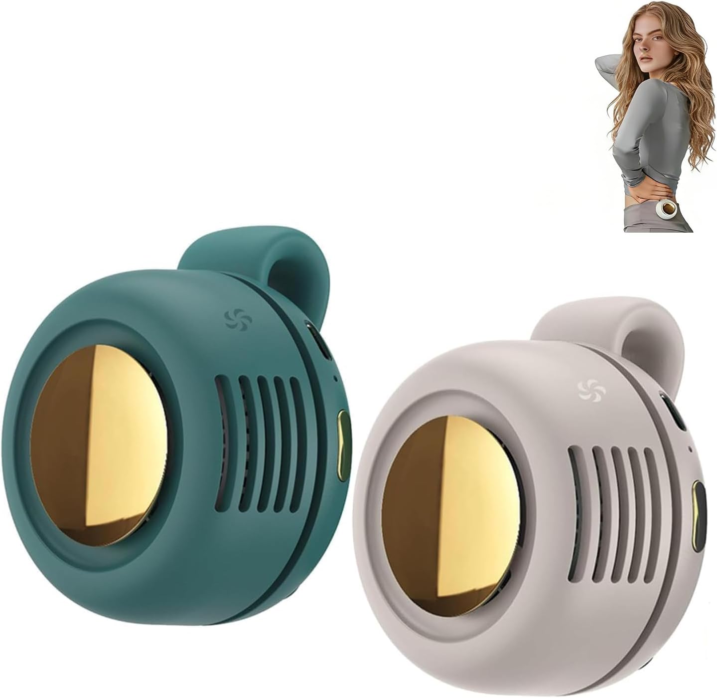 2PCS 360° Rotatable Portable Mini Clip-On Fan, Small Whirlwind Bladeless Fan Clip On, 2026 Upgrade Adjustable 3-Speed Suspended Whirlwind Cooler Fans, For Outdoor & Travel & Office
