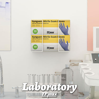 XL Gloves Box Holder,Wire Rack Dispenser for Gloves - Tissues Paper Towels Organizer - Mounting Accessories Included - Holds up to 3 Boxes - Perfect for Lab, Food Service and Home