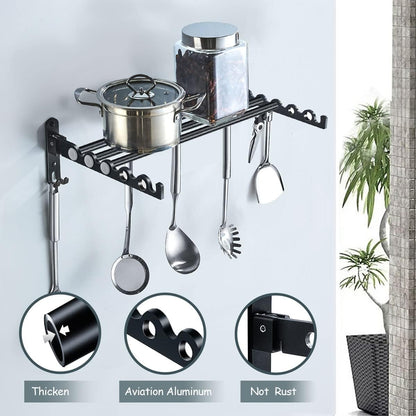 Clothes Drying Rack Wall Mounted Drying Racks for Laundry Room Organization and Storage Clothes Rack，Aluminum Dryer Rack with Two Drying Rods for Hanging Wet and Dry Clothes
