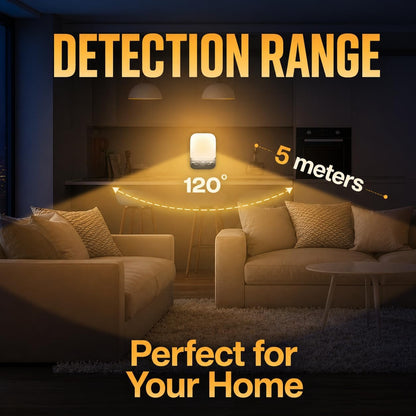 LED Motion-Activated Directional Rotating Flexible Sensor Dusk to Dawn Night Light AC Outlet Plug-in Wall Stair Lamp Indoor 360° Bedroom Hallway Stairway Garage Basement Corridor
