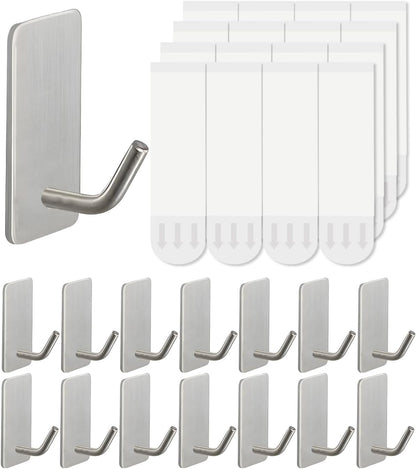 2 Razor Holder for Shower and 3 Adhesive Hooks with Removable Strips，Towel Hooks for Hanging，Wall Hooks for bathrooms，Removable Damage-Free Metal Shaver Holder，for Stockings，Decor，Robe