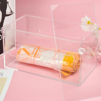 Trash Garbage Bag Roll Holder Dispenser Wall Mount Acrylic Storge Organizer
