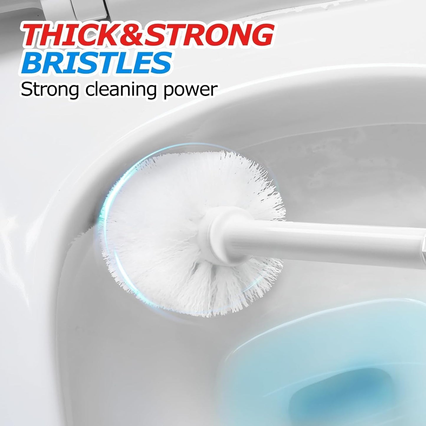 FORASTO 3 in 1 Toilet Brush and Plunger Set with Holder for Bathroom White | compact set, 3 in 1 deep cleaning, home toilet bowl crevice, brush plunger combo,Crevice Cleaning Brush