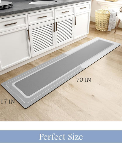 MontVoo-Bath Mat-Bathroom Mat Rug Non Slip Super Absorbent Stain Resistant Quick Dry Thin Bath Rug-Bath Mats for Bathroom Floor Bathtub Vanity-Bathmat Bath Rug Easy Care-17"x27" Grey