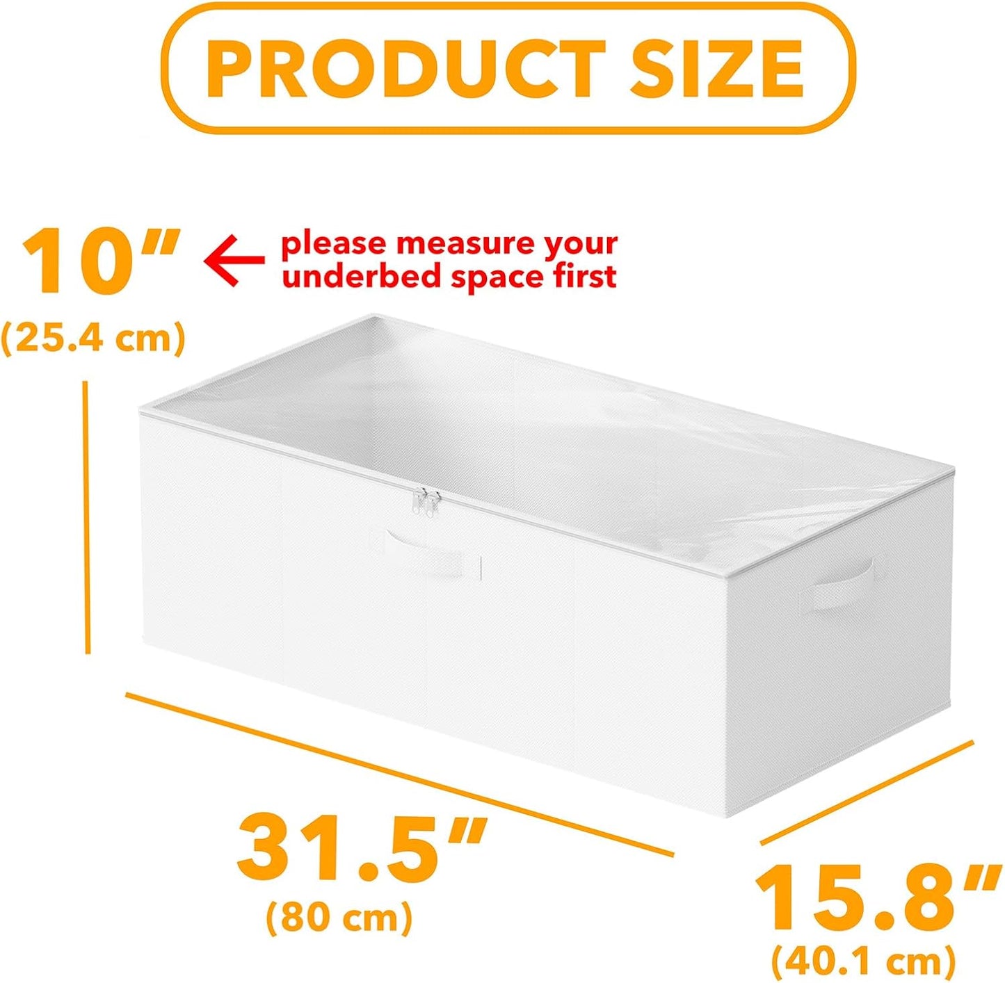 SpaceAid 2 Pack 10" High Under Bed Storage Containers, Large Underbed Storage Organizer Bins with Lids for Bedroom, Dorm, Clothes, Closet Organization, Bed Sheets and Blankets (Gray)