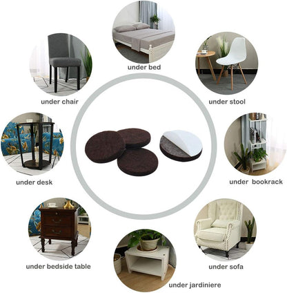 uxcell 40pcs Furniture Pads Round 1 1/4" Dia Self-stick Non-slip Anti-scratch Felt Pads Floors Protector Dark Brown