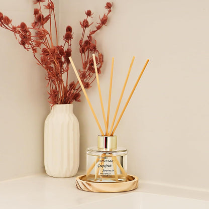 100ml Scent Diffuser with 6 Fiber Sticks, 3.5 oz Reed Diffuser Set Aromatherapy Fragrance Diffusers Air Fresheners for Home Bedroom Bathroom (Coconut)