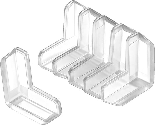 BdiliUSA6 Packs PVC Transparent L Type Corner Protectors, Furniture Bumper Cushion Table Edge Corner Protector, Self-Adhesive Edge Bumpers for Cabinets Tables Household Appliance (6), 59