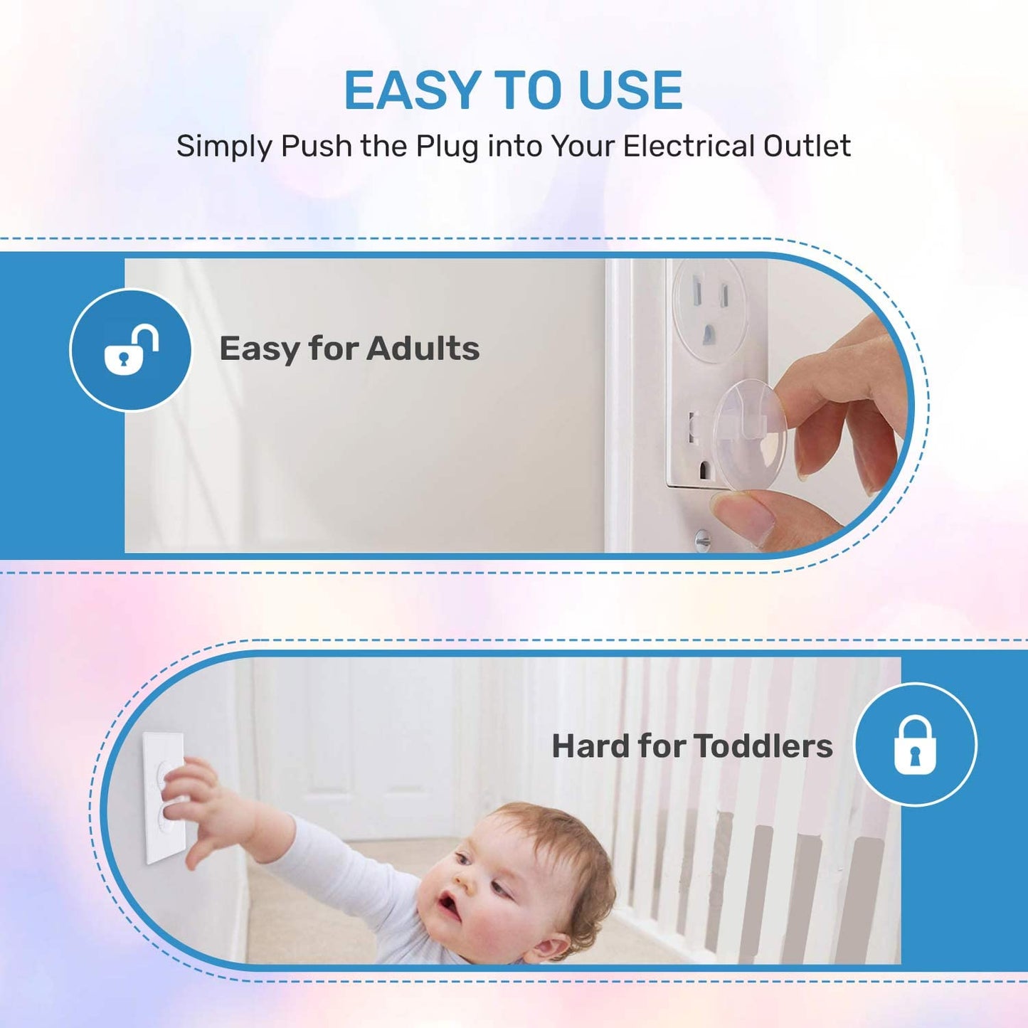 BABY PROOF ME 24 Outlet Covers Baby Proofing, Plug Covers with Removal Tool
