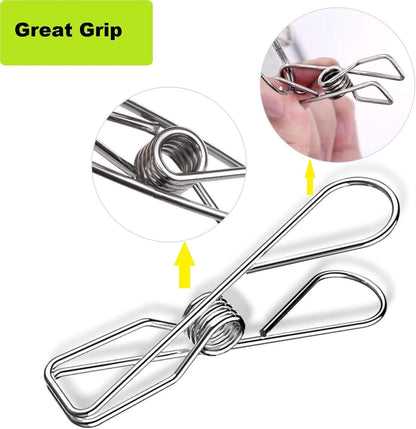 Clothes Sock Drying Rack with 36 Clips, Stainless Steel Underwear Dryer Swivel Laundry Hanger with Windproof Hook for Hanging Towels Bras Gloves Baby Clothes Indoor Outdoor