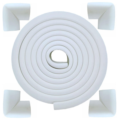 M2cbridge L Shape Extra Thick Furniture Edge Wall Corner Guard Desk Edge Cushion Bumper 6.5 Ft (Off White)