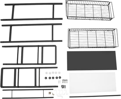 3 Tiers Laundry Room Shelves,Washing Machine Storage Cabinet, Over The Washer and Dryer Storage Shelf Organizer Standing Shelf (Black)