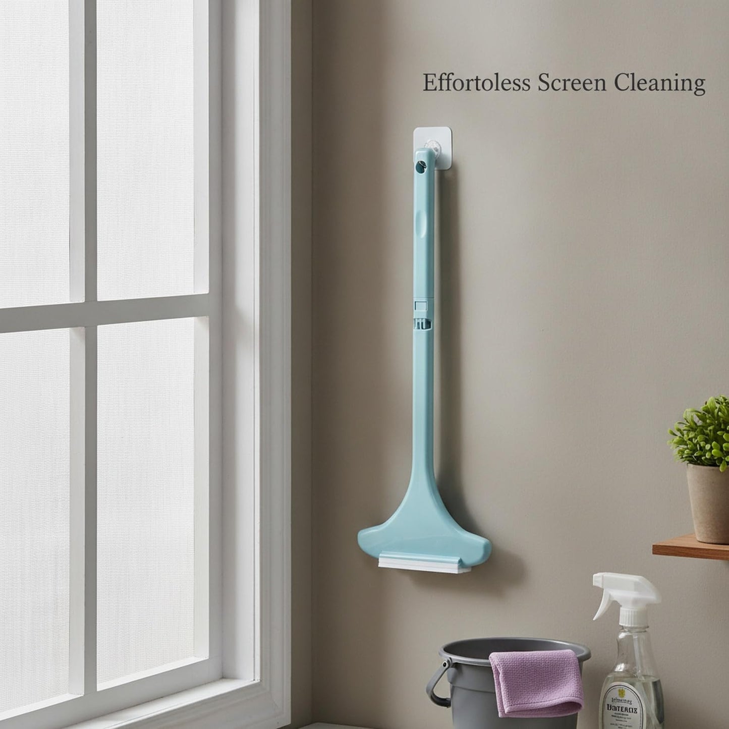 Clean Fixed Window Screens Without Removal: Double-Sided Mesh Brush Tool, Durable PP Plastic