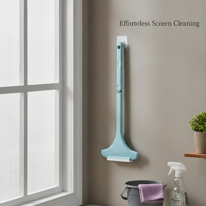 Clean Fixed Window Screens Without Removal: Double-Sided Mesh Brush Tool, Durable PP Plastic