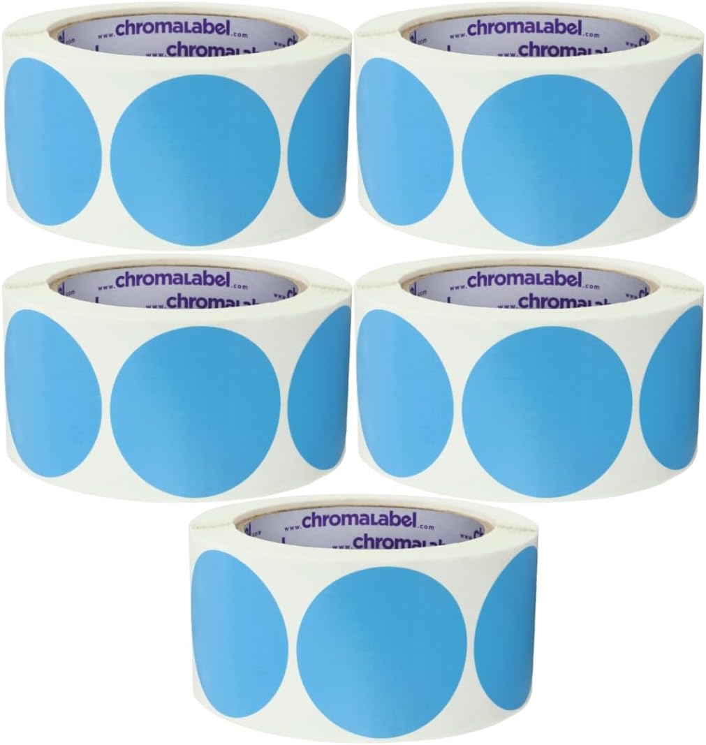 ChromaLabel 2 inch Color-Code Dot Labels | 500/Roll (Yellow)