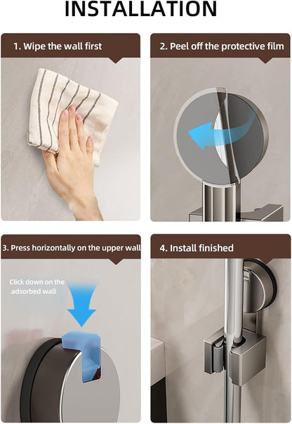 Wall Mounted Mop Organizers Strong Grip No Drilling Suction Brooms Holders Portable Accessory for Bathroom Use
